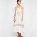 Free People Dresses | Free People Another Love Smocked Midi Dress Size M | Color: Orange/White | Size: M