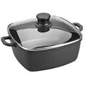 Lacor - 25825 - Square Stewing Pot - Cast Aluminium with Glass Lid - 24 x 24 cm