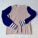 Madewell Sweaters | Madewell Tan And Navy Color-Block Long-Sleeve Sweater Size Medium | Color: Blue/Tan | Size: M