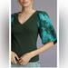 Anthropologie Tops | Anthropologie Dolan Lace Puff-Sleeve Top Holly | Color: Blue/Green | Size: S