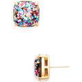 Kate Spade Jewelry | Kate Spade Small Square Glitter Stud Earrings | Color: Gold/Pink | Size: Os