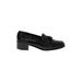 Stuart Weitzman Flats: Slip-on Chunky Heel Classic Black Print Shoes - Women's Size 7 1/2 - Almond Toe