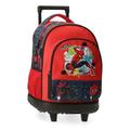 Marvel Joumma Spiderman Urban Backpack Compact 2 Wheels Red 32x45x21cm Polyester 30,24L, red, Compact Backpack 2 Wheels