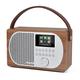 LEMEGA M2P Internet Radio,DAB/DAB+/FM Radio with Bluetooth,Dual Alarms Clock,Mains and Battery Powered Portable DAB Radios Rechargeable Digital Radio,Colour Display,App Control - Walnut