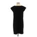 Eileen Fisher Casual Dress - Mini High Neck Short sleeves: Black Print Dresses - Women's Size X-Small