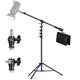 NEEWER Air Cushioned Aluminum Light Stand, 9.8ft/3m Adjustable Photography Stand with Boom Arm, Counterweight, Sandbag, 1/4" Screw for Softbox, Studio Flash, Umbrella, Ring Light, Max Load 5kg, 2 Pack