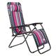 Trespass Glentilt Padded Reclining Sun Lounger Summer Pool Patio Outdoors Garden Chair (Tropical Stripe)