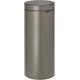 Brabantia 30L Kitchen Touch Bin New (Platinum/Stainless Steel Lid) Removable Lid, Soft-Touch Open, Easy Clean Rubbish Waste Bin + Bin Bags
