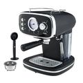 Cooks Professional 15 Bar Retro Coffee Espresso Machine | Coffee Machine with Steam Wand | Built in Temperature Gauge | Black