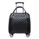 NESPIQ Business Travel Luggage Leather Softside Underseat Carry On Suitcases Travel Luggage with Spinner Wheels Light Suitcase (Color : Black, Size : 18inch)
