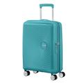 American Tourister Soundbox Spinner S Expandable Hand Luggage, 55 cm, 41 L, Turquoise (Turquoise Tonic), Turquoise Tonic, Spinner S (55 cm - 35.5/41 L), Carry-on Luggage