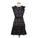 She + Sky Cocktail Dress - Party Crew Neck Short sleeves: Black Print Dresses - Women's Size Medium