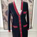 Gucci Jackets & Coats | New! Gucci Single Breasted Web Grosgrain Trim Wool Coat | Color: Black/Red | Size: 38it