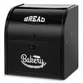 Hossejoy Metal Double Compartment Bread Box Roll Top Bread Box Kitchen Food Storage Bin, Counter-top Bread Keeper Double Layer Bread Storage (Black) - No Installation Required