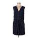 Gap Casual Dress - Mini V-Neck Sleeveless: Blue Dresses - Women's Size Large