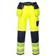 Portwest T501 Mens PW3 Hi Vis Work Trousers - Holster Pocket Workwear Safety Construction Trousers Yellow/Navy, 42