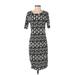 Lularoe Casual Dress - Sheath: Gray Graphic Dresses - Women's Size Small