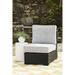 Signature Design by Ashley Beachcroft Gray/Black Outdoor Armless Chair with Cushion - 25"W x 38"D x 35"H