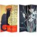 Handmade Canvas Double-sided 6-foot Chat Noir Room Divider (China)