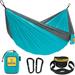Portable Hammock w/Tree Straps, Single or Double Hammock for Outside, Hiking, and Travel