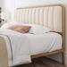 Queen Size Bed Frame with Button Tufted Headboard, Upholstered Heavy Duty Metal Mattress Foundation with Wooden Slats