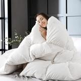 Feather Comforter, Filled with Feather and Down, All Season White Luxury Bed Comforter,Ultra Soft 100% Cotton Duvet Insert