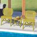 3 Pieces Wicker Outdoor Patio Conversation Set, Table with Open Shelf and Lounge Chairs Set for Balcony Garden Yard