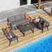 Grey Modern Aluminum 5 Pieces Outdoor Sofa Set