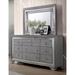 Furniture of America Taia Contemporary Grey Solid Wood 10-Drawer 2-Piece Dresser and Mirror Set