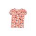 Gap x Disney Short Sleeve T-Shirt: Orange Floral Tops - Kids Girl's Size 2