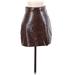 Shein Faux Leather Skirt: Brown Snake Print Bottoms - Women's Size 4