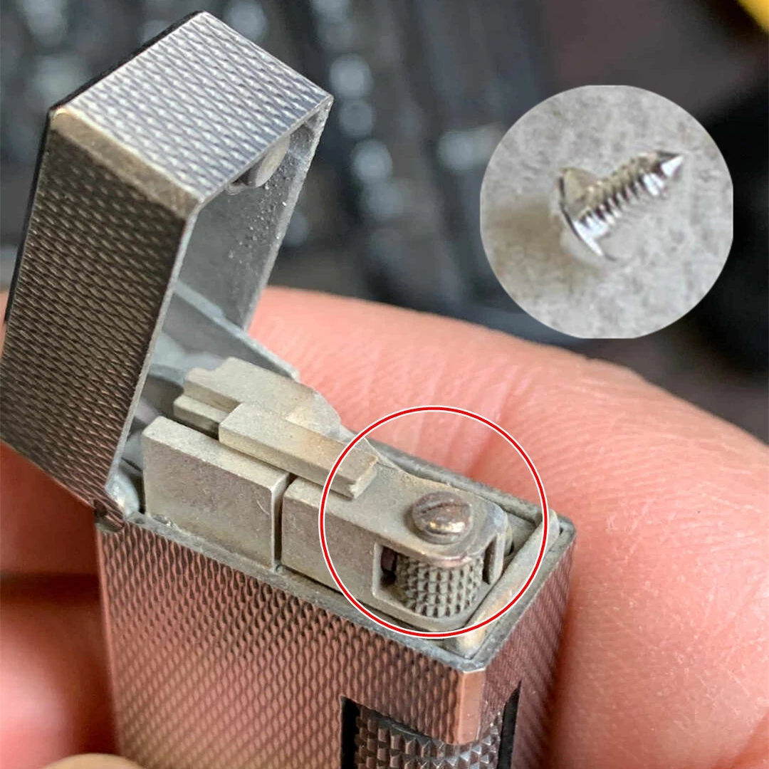 Top Block Lagerung Feuerstein Stein Metall Tank Befestigungs schraube passend für Dunhill Feuerzeug DIY Reparatur Ersatz Innenteil Ersatz zubehör Image