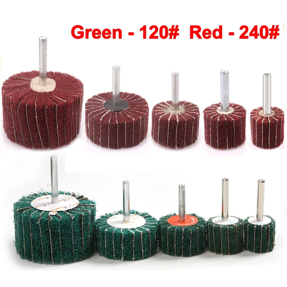 1Pcs 6MM Schaft Vlies Klappe Schleif Rad Faser Schleif Scheuer Pad Polieren Schleifen Für Metall Reinigung kopf Nylon Image