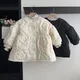 Mädchen Wintermantel Baby gepolsterte Jacke Kinder Mädchen Langarm Blume Plüsch Jacke Mode Schnee