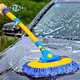 Car Wash Mop Cleaning Brush Car Wash Brush Telescopic Long Handle Mop Curved Rod Soft Brush Car