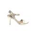 Fioni Heels: Gold Shoes - Women's Size 8 1/2 - Open Toe