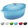 vancasso Iron Casserole Shallow Pot 8L Casserole with Lids and Double Loop Handle for All Stovetops