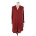 Lane Bryant Casual Dress - Shirtdress: Burgundy Dresses - Women's Size 14 Plus