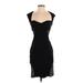 Frederick's of Hollywood Cocktail Dress - Party Plunge Sleeveless: Black Print Dresses - Women's Size Small