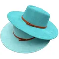 모자 Bull Nubuck Leather Hat Fedora Hat 9.5cm New Material Belt Accessories Hat Men's Hat Pork Pie Hat
