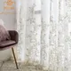 High-grade Gold Bestickt Jacquard Fenster Bildschirm Weiß Gaze Vorhänge für Wohnzimmer Schlafzimmer