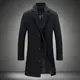 Mid-Length Urban Jackets for Men Casual Woolen Coat Men's New Korean Style Slim Windbreaker Winter