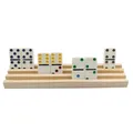Racks Set of 4 Plusvivo Wooden Trays Holders for Mexican Train Chicken Food and Other Dominoes