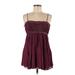 Express Design Studio Casual Dress - Mini Square Sleeveless: Burgundy Solid Dresses - Women's Size Medium