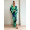 Maxi kleider 2023 Sommer Herbst schicke Urlaub Urlaub Vestidos elegante V-Ausschnitt Langarm Kleid