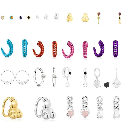 Klassische Serie Ohrringe süße Teddybär farbige Ohrringe Liebes ohrringe eingelegte Ohrringe