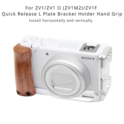Für zv1/zv1ii/zv1f kamera vlog rig l-förmiger holzgriff mit kaltem schuh für sony zv1/zv1ii kamera vlogging zubehör für arca