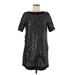 Shein Cocktail Dress - Mini Crew Neck Short sleeves: Black Dresses - Women's Size 6