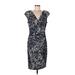 Lauren by Ralph Lauren Casual Dress - Wrap: Blue Snake Print Dresses - Women's Size 12