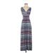 Loveappella Casual Dress - Maxi: Blue Marled Dresses - Women's Size Small